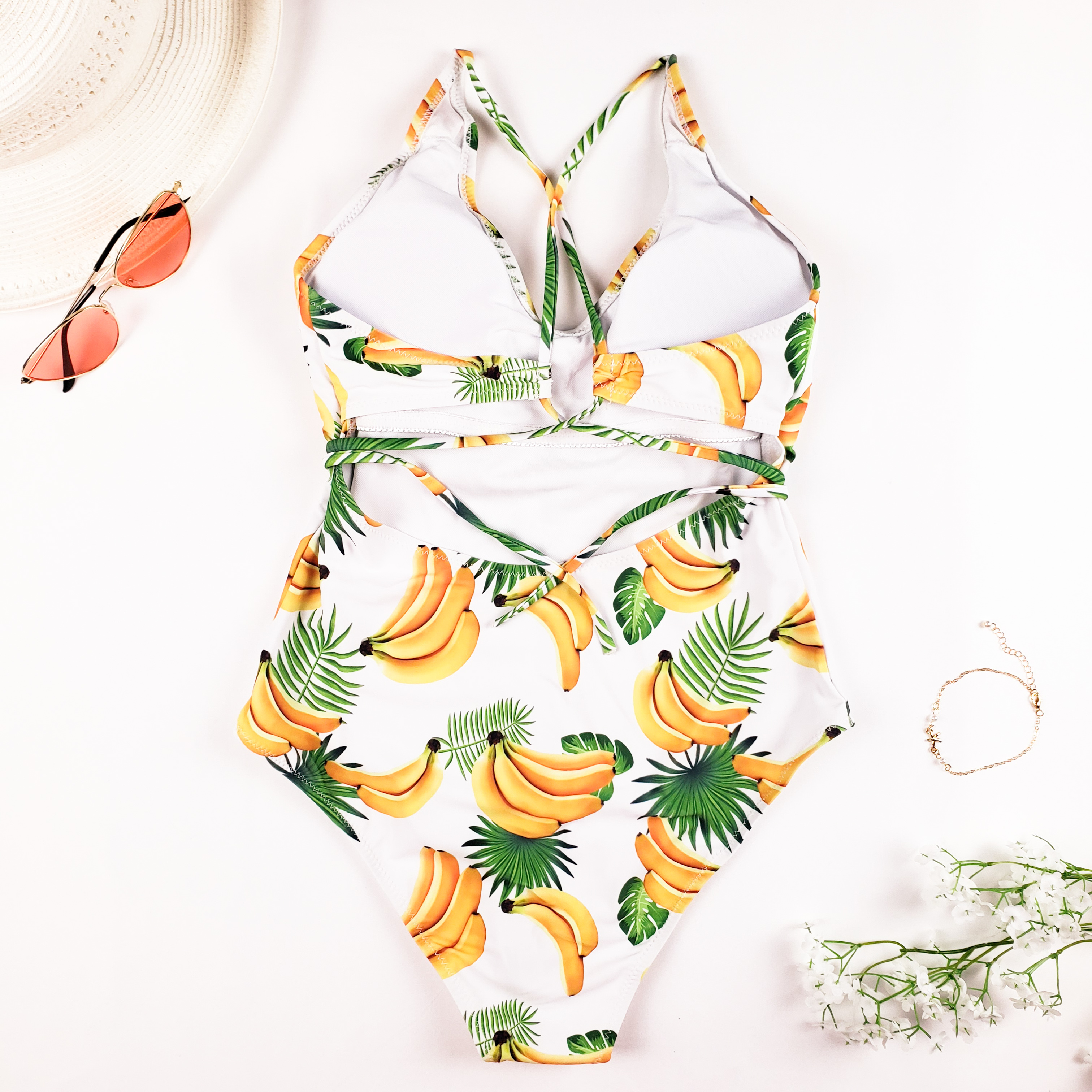 Mighty Banana One-Piece Swimsuit Back